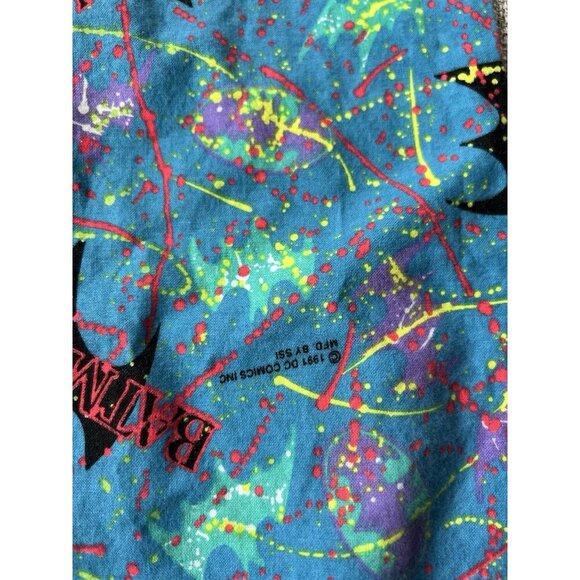 Vtg 90s Batman Pants AOP Little Boys Kids Size 4 Paint Splatter 1991 DC Comics - Picture 4 of 6